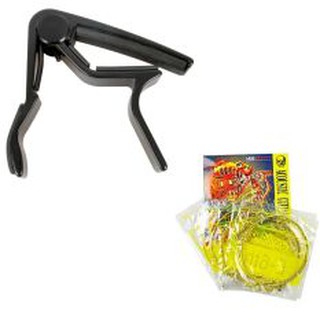 Bộ 6 dây đàn Alice AW406 và capo acoustic