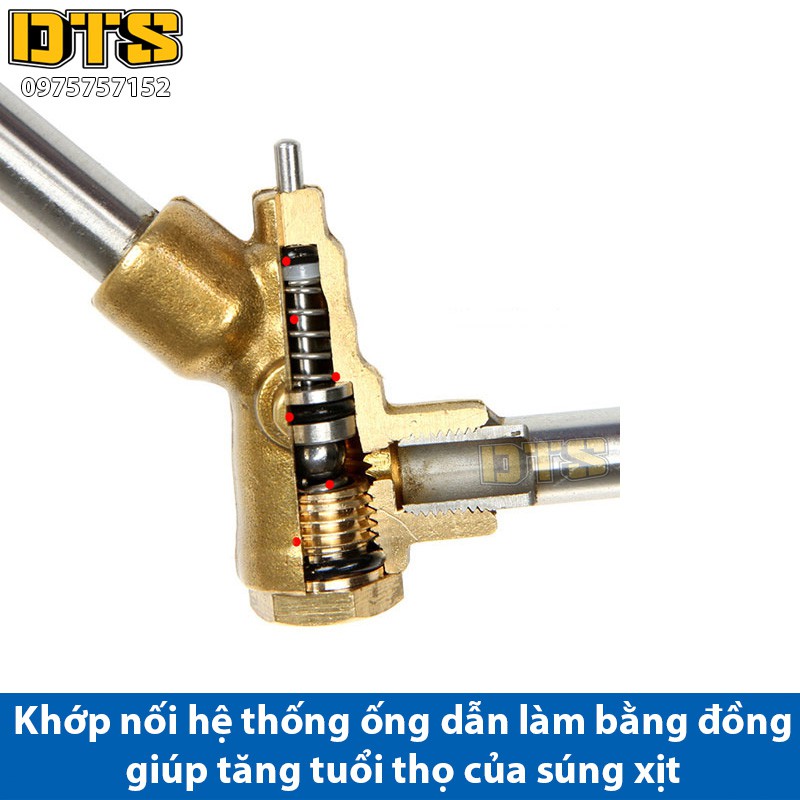 Súng xịt - súng rửa xe áp lực cao DTS2 Ren ngoài 14mm - Đầu tròn