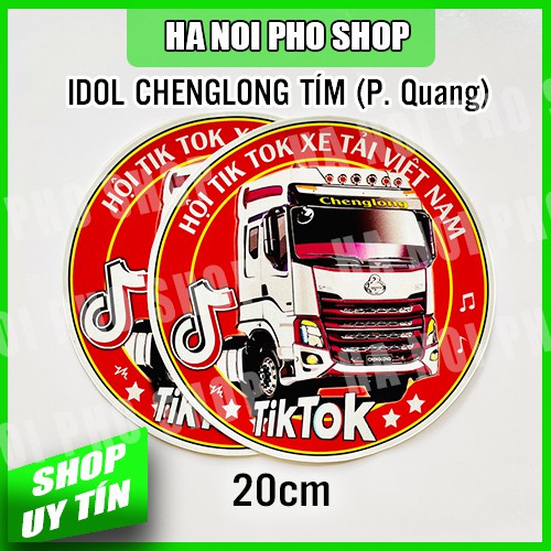 Tem Xe Tải Logo Đầu Kéo Chenglong H7 Tím, Phản Quang, kèm quà tặng 10k