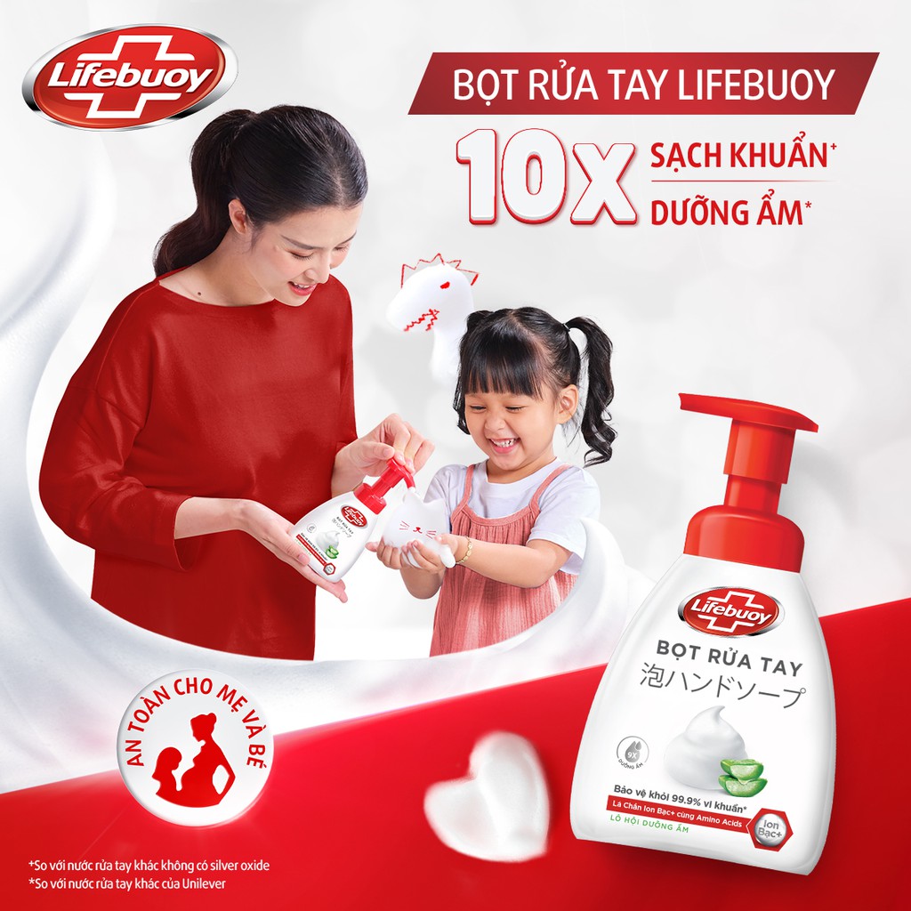 Bọt rửa tay dưỡng ẩm Lifebuoy hương Lô Hội 250ml