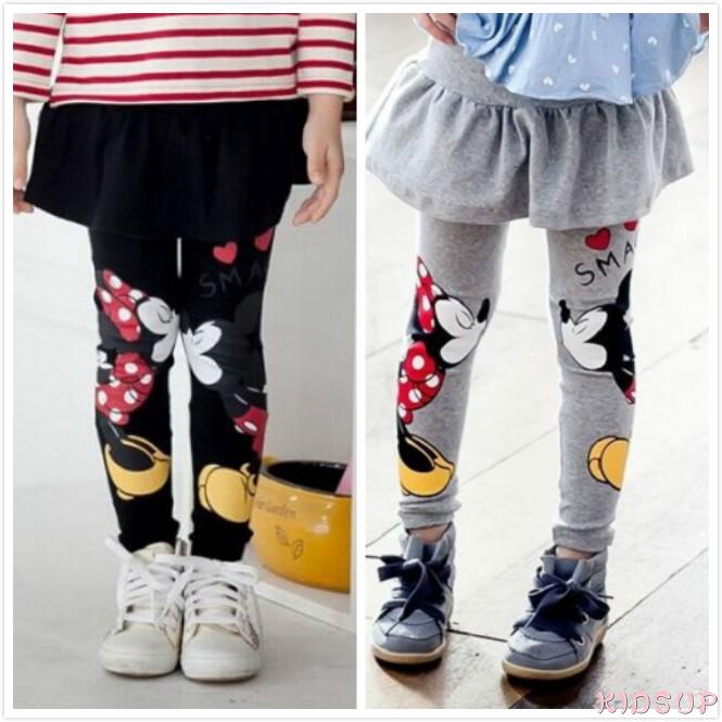 Quần Legging In Hình Chuột Mickey Minnie Dễ Thương Cho Bé Gái