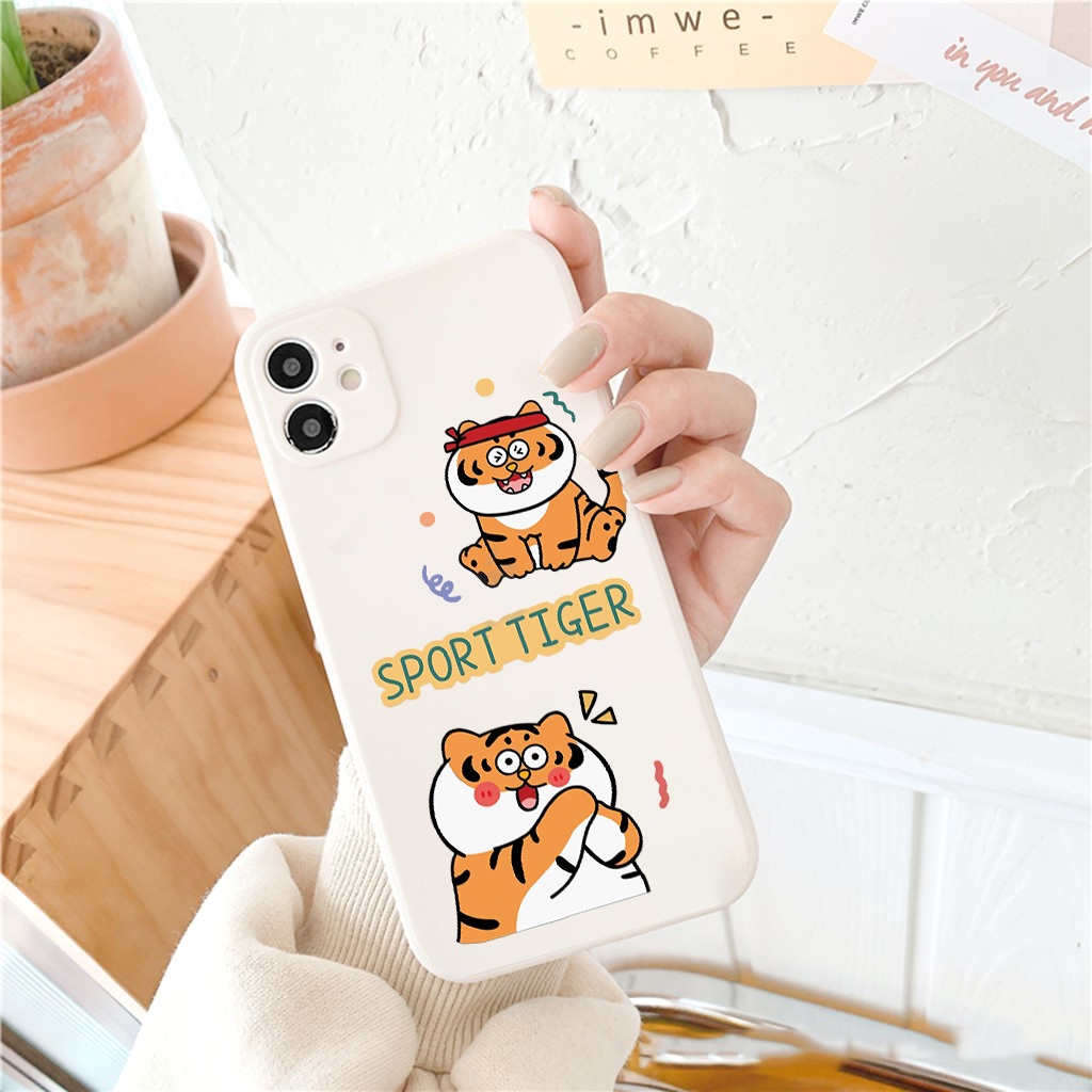 Ốp lưng iphone vuông cạnh sport tiger ốp tết 2022 hổ chơi thể thao 6/6plus/6s/6splus/7plus/8plus/x/xr/xs/11/12/pro e162