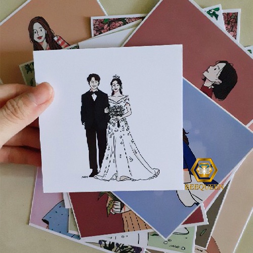 Album 28 Set thiệp postcard couple decor có sẵn decor trang trí nhà