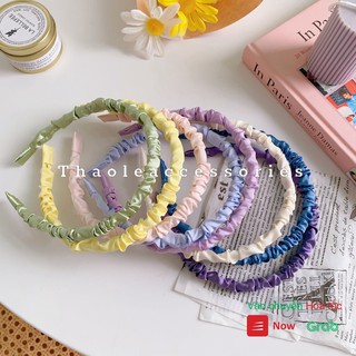 Bờm tóc phối vải nhiều màu chống trượt phong cách Hàn Quốc