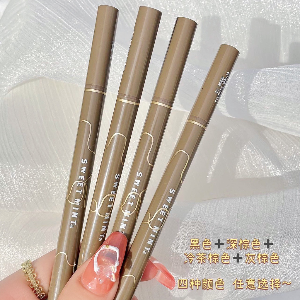 Kẻ mắt nước Sweet Mint, bút kẻ mắt đầu mảnh eyeliner màu đen nâu nội địa trung D45 - Sammi beauty