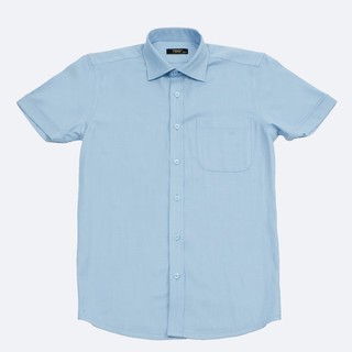 Áo sơ mi nam ngắn tay TQQ cotton cao cấp màu xanh dương 7012CB-CSC