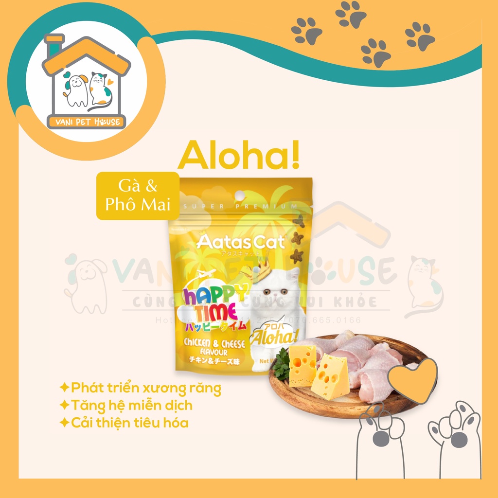 Bánh thưởng cho mèo Aatas Cat Happy Time ( Gói 60g )