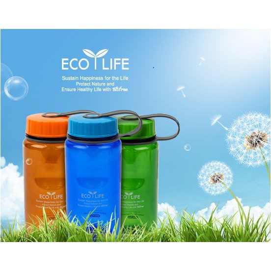 Bình đựng nước thể thao nhựa Tritan Lock&amp;Lock Eco Life dung tích 650ml ABF603 có quai xách