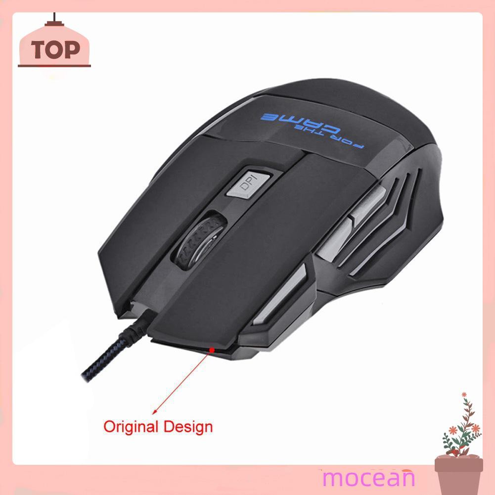 Chuột Gaming Mocean Led Quang Học Có Dây, 7 Nút Bấm, 5500dpi