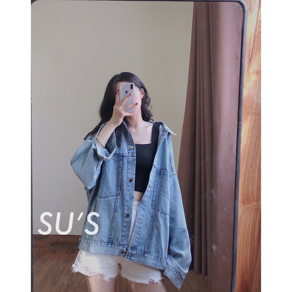 Áo khoác jeans trơn oversize tag vải A1905 SUSTORE