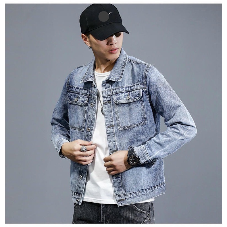 [HOT TREND] ÁO KHOÁC KAKI JEAN NAM ĐẸP CÓ TÚI TRƯỚC  THỜI TRANG MỚI NHẤT 2022 KN023