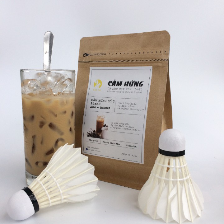 Cà phê rang xay Cảm hứng số 2 kết hợp hạt Robusta và Moca từ cafe Đất Đỏ - Cafe nguyên chất gói 250g