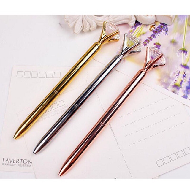 Bút / thước kẻ/ kéo rose gold kim tuyến / kim cương