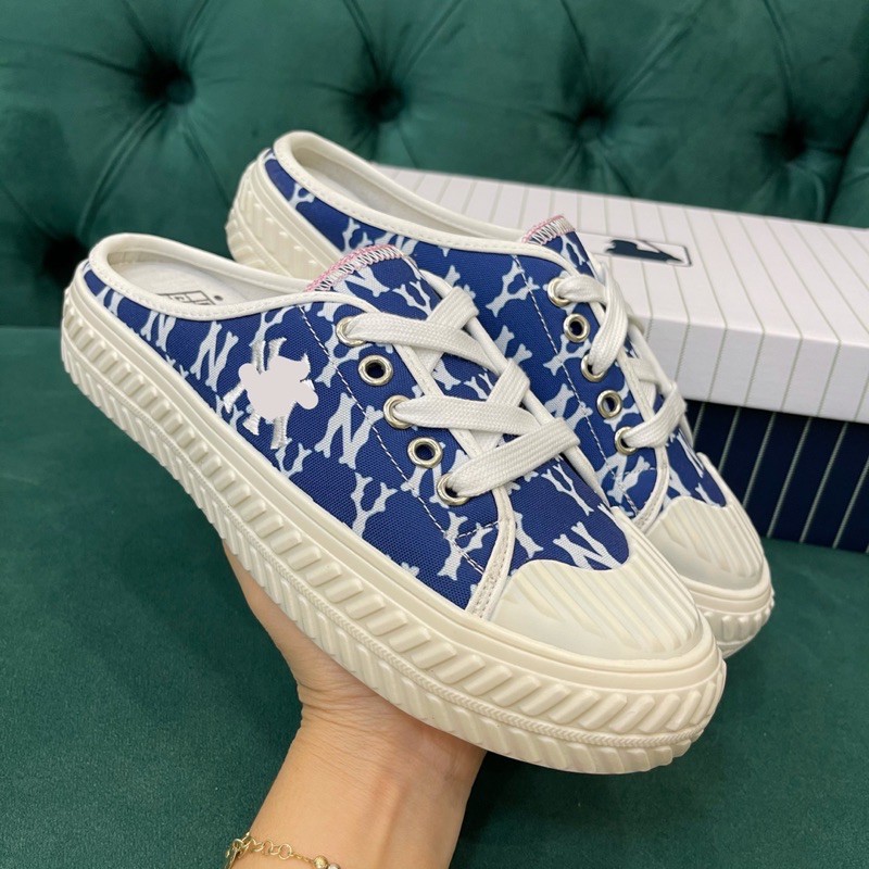 [Ảnh thật + box + bill] Giày sục N.Y Sneaker - Giày Thể Thao Thời Trang Nữ, Sục Đạp Gót nữ Đen Trắng