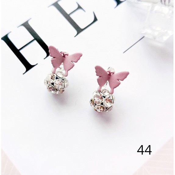 Khuyên Tai Hình Nơ Màu Hồng Dễ Thương Dành Cho Nữ
