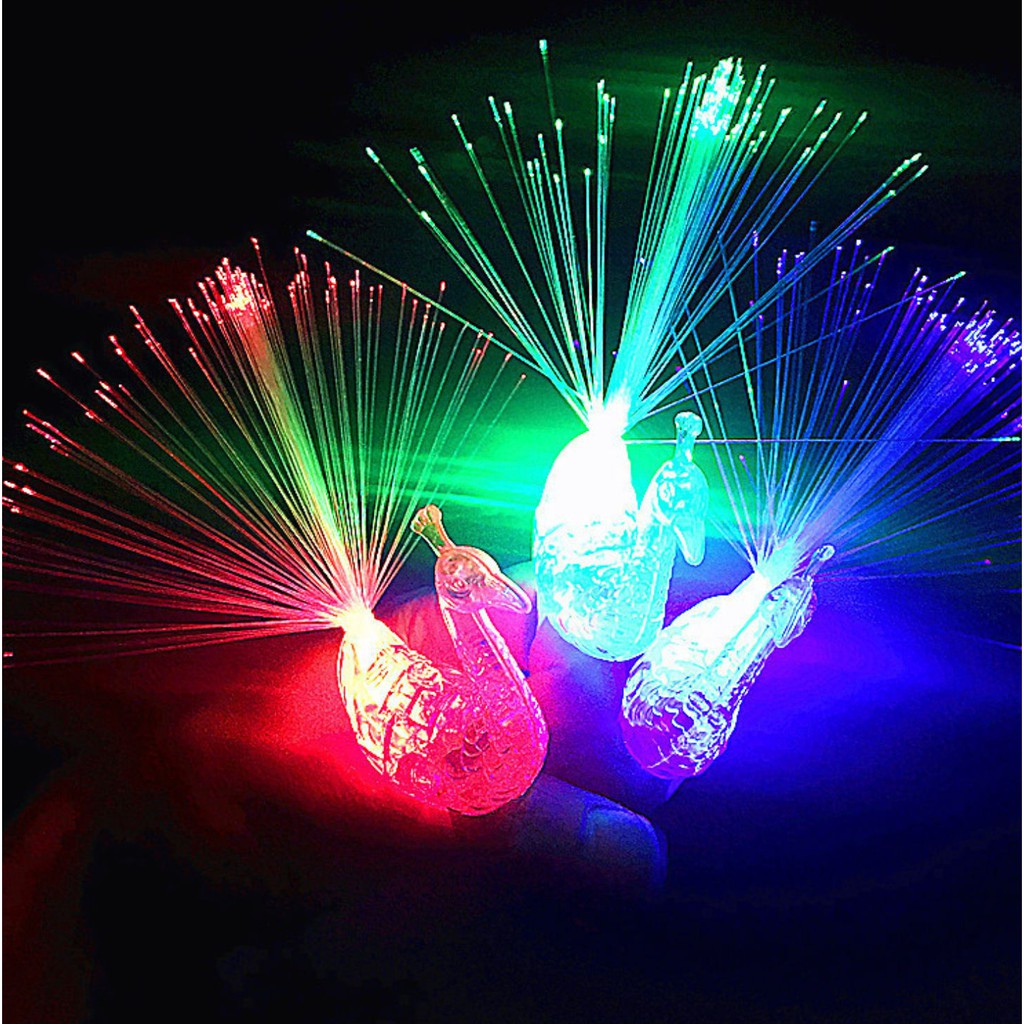 Đồ chơi trẻ em - Nhẫn con công đèn LED 7 màu tuyệt đẹp