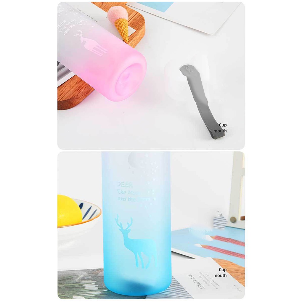 Bình Đựng Nước 500ml Bằng Nhựa Mờ Chống Rò Rỉ Có Tay Cầm Kèm Dây Đeo Cho Hoạt Động Thể Thao Ngoài Trời