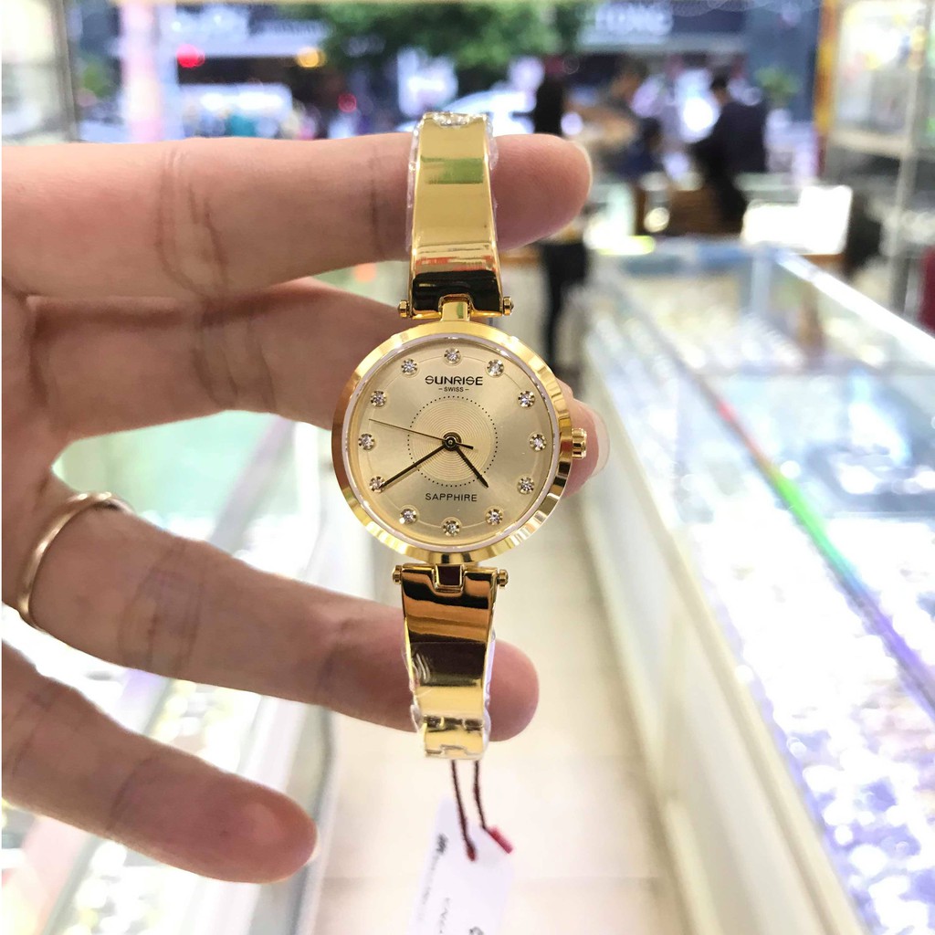 Đồng hồ nữ SUNRISE 9936SA mặt vàng full hộp chính hãng, kính Sapphire chống xước, chống nước tốt | BigBuy360 - bigbuy360.vn