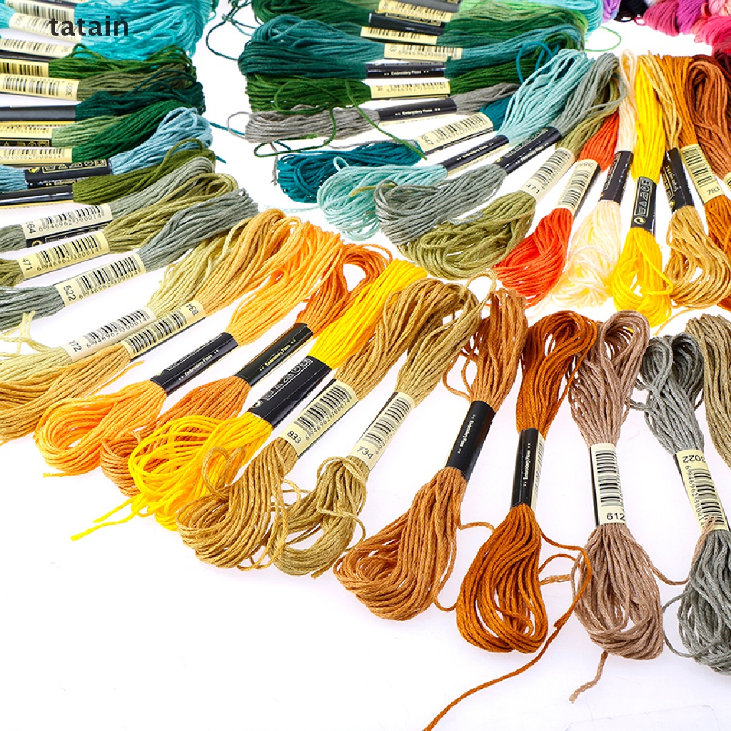 [TAT] 100pcs Multi Colors Cross Stitch Cotton Embroidery Thread Floss Sewing Skeins CVX