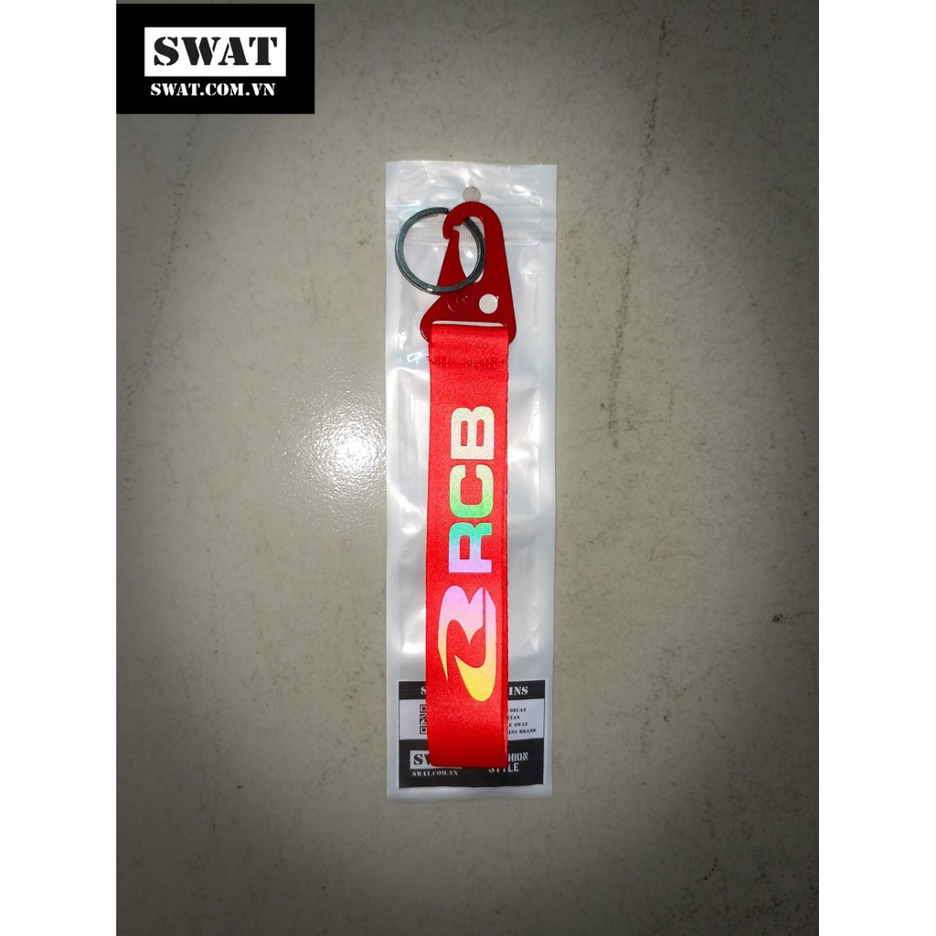 Móc khóa 7 màu SWAT cao cấp ( đầu sắt - dây satin in daacan 7 màu)