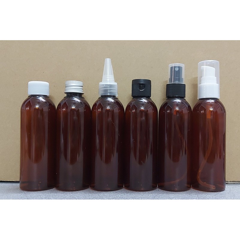 [50 - 100] Chai nhựa 50ML - 100ML nắp bật, nắp nhọn, phun sương, xịt giọt thân NÂU - Lọ nhựa chiết mỹ phẩm.