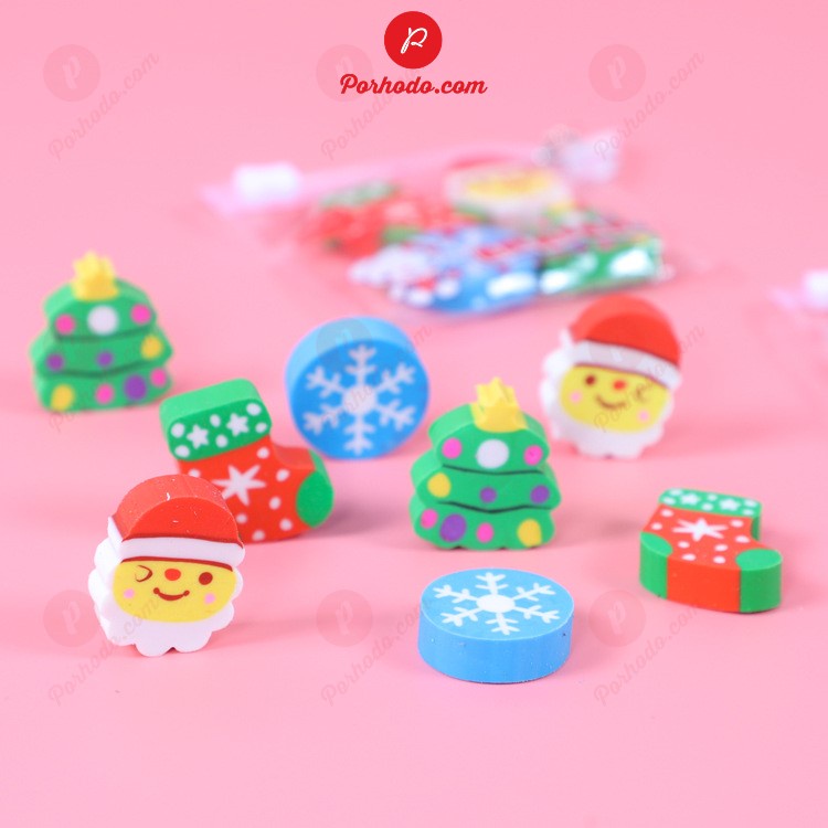 Set 4 tẩy chì hình ngộ nghĩnh VP2101218 Tẩy gôm Hình Noel ngộ nghĩnh Merry Christmas
