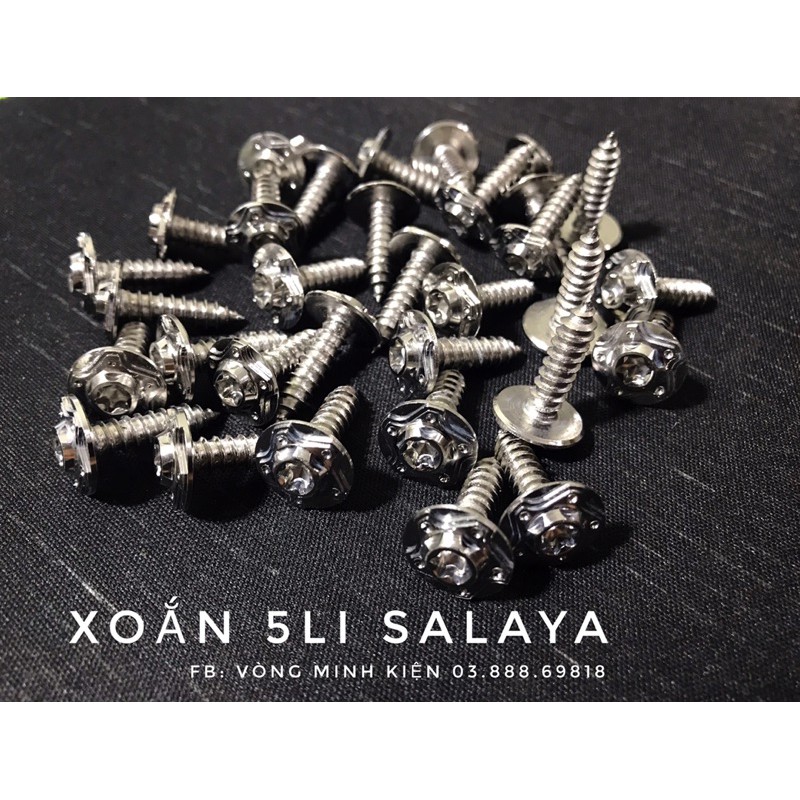 Ốc salaya 5li xoắn dàn áo xe yamaha lọc gió tay ga