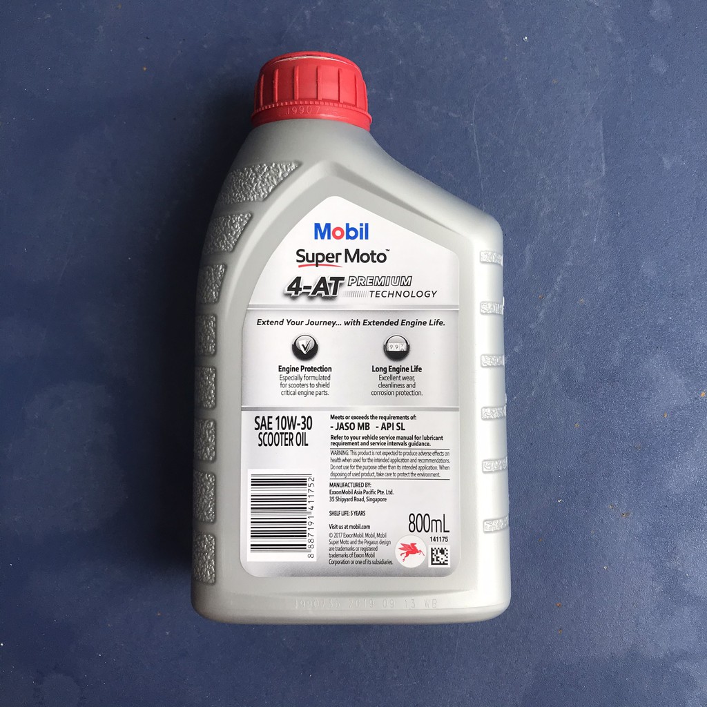 Dầu nhớt Mobil Super Moto 20w50 4T Premium 800ml, 1L xe ga xe số