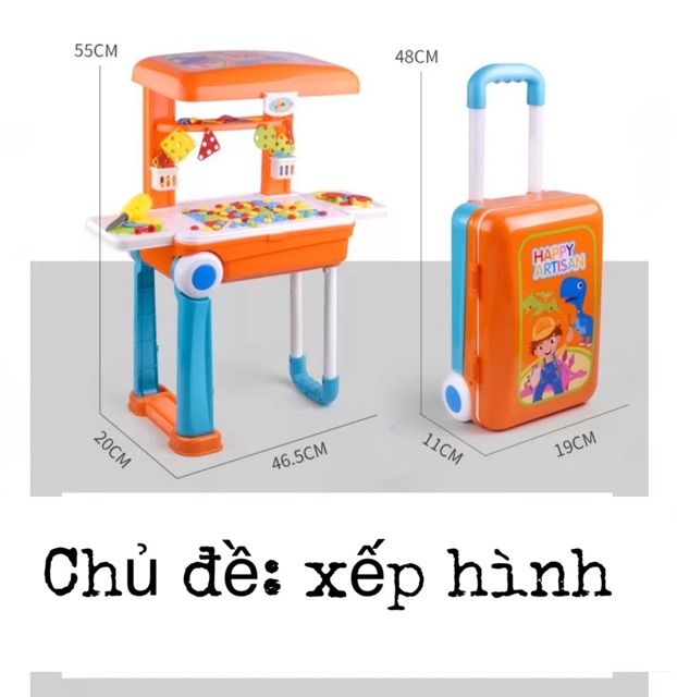 Bộ vali đồ chơi 6 chủ đề cho bé