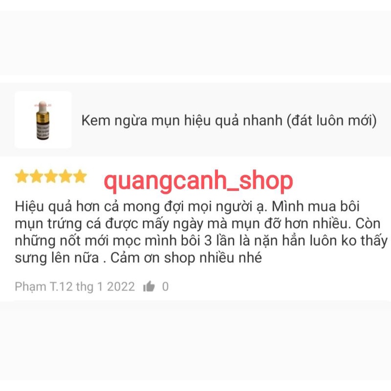 Kem ngừa mụn trứng cá , mụn đầu đen , mụn bọc handmade hiệu quả nhanh lọ 10g   (Đát luôn mới)