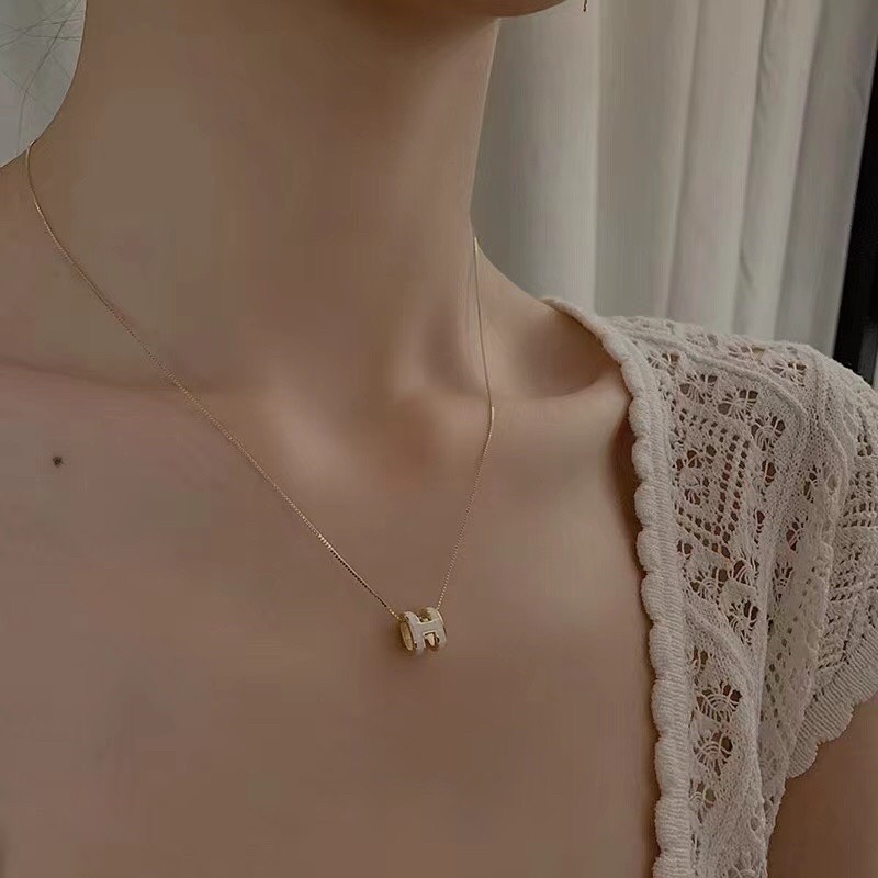 Set dây khuyên mặt hình chữ H thời trang cao cấp / Bà Tổng Phụ Kiện