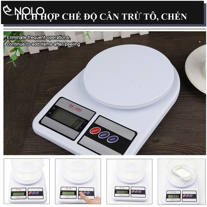 Combo Cân Nhà Bếp Điện Tử Màn Hình LCD 10gr 7kg Và Dụng Cụ Làm Mềm Thịt Cán Dài