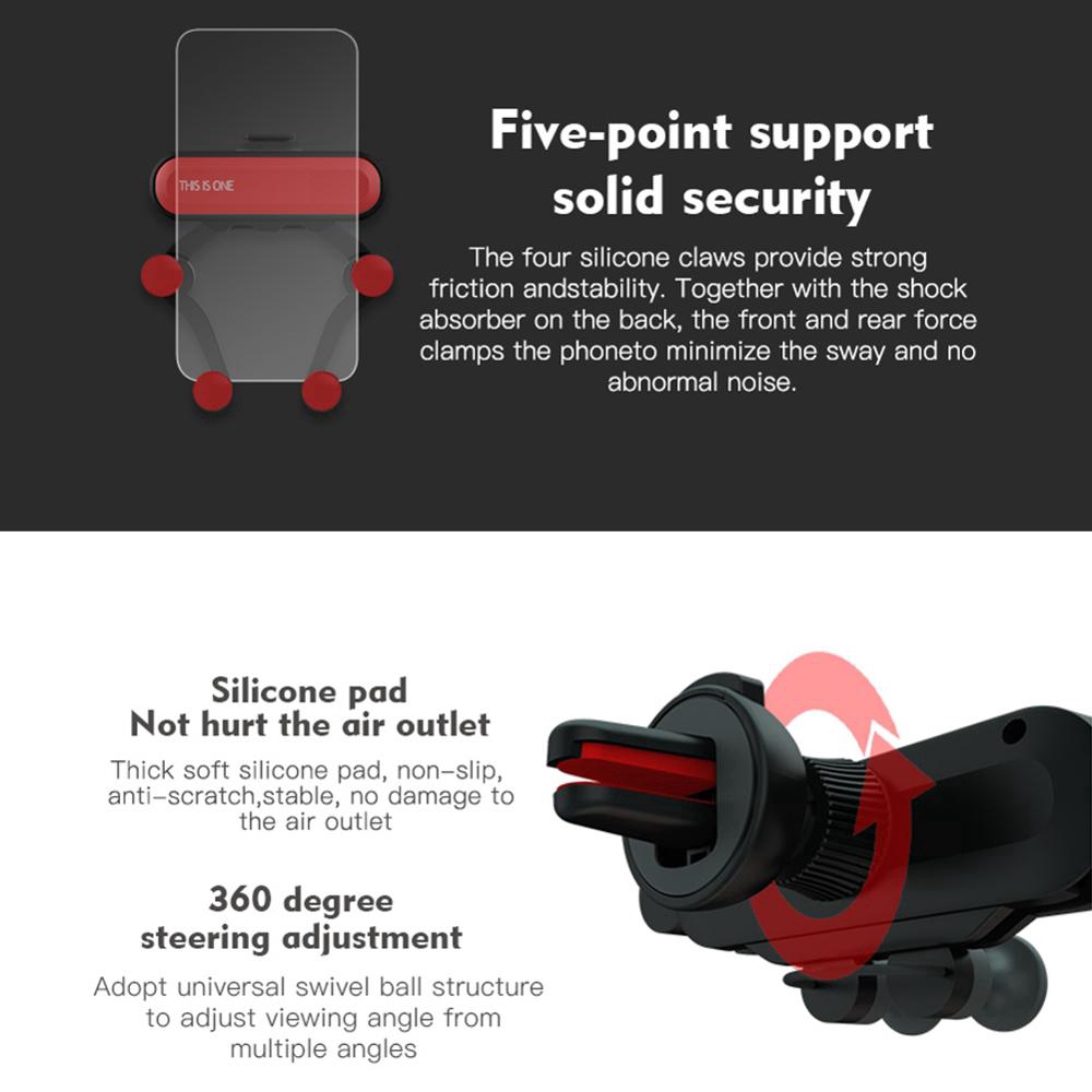 Giá đỡ điện thoại gắn lỗ thông gió xe hơi tiện dụng cho iPhone / Samsung / LG / Huawei