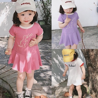 Đầm bóng chày in họa tiết thời trang dễ thương cho bé gái 1-7 tuổi