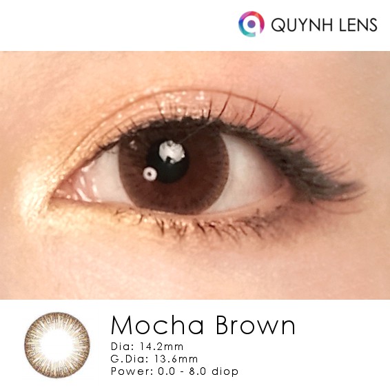 Kính áp tròng QUYNH LENS mocha brown 0-8 độ