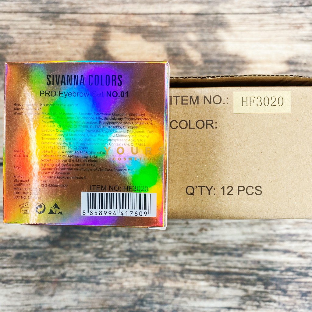 [Auth Thái] Set Bột Tán Mày Tông Nâu Đen Sivanna Pro Eyebrow Set HF3020 No.01 4 Ô | BigBuy360 - bigbuy360.vn