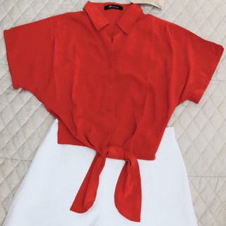 Set quần váy áo sơmi croptop