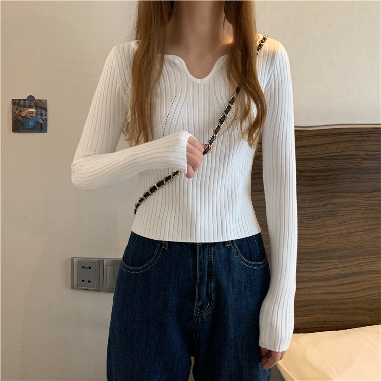 NUZIRO  Áo len cổ chữ V cho nữ