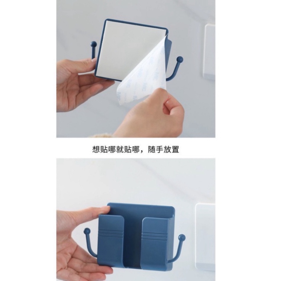 Kệ dán tường để điện thoại có tai để remote, kệ dán tường nhựa Việt Nhật 5689