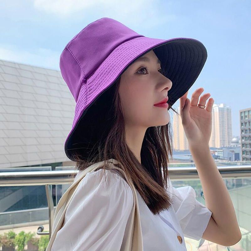 Nón Tai Bèo Chống Nắng Hai Màu Sắc Thời Trang Đi Biển Mùa Hè Cho Nữ