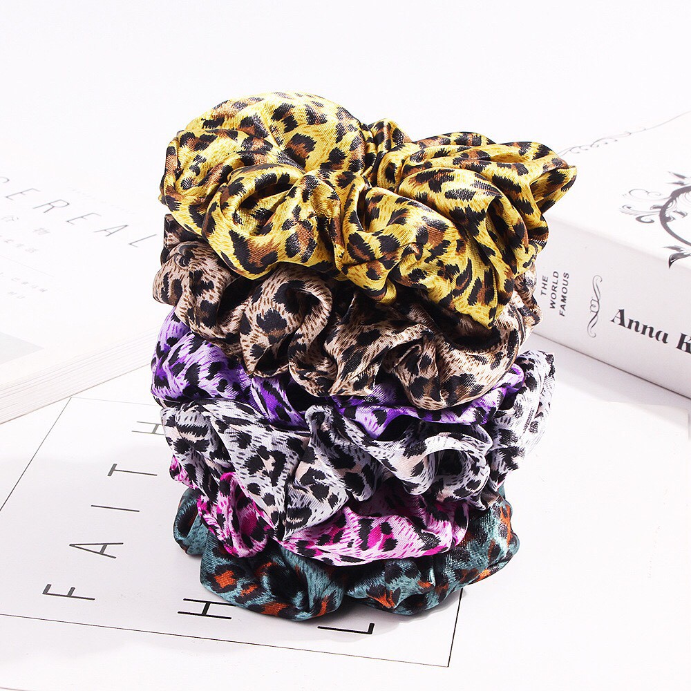 Cột Tóc Da Beo Dây Cột Tóc Scrunchies Họa Tiết Cầu Vồng Sành Điệu [PKT00099]