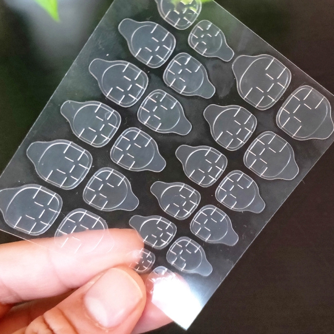 Set 12 / 24 miếng dán keo hai mặt trong suốt dùng để trang trí móng giả nghệ thuật