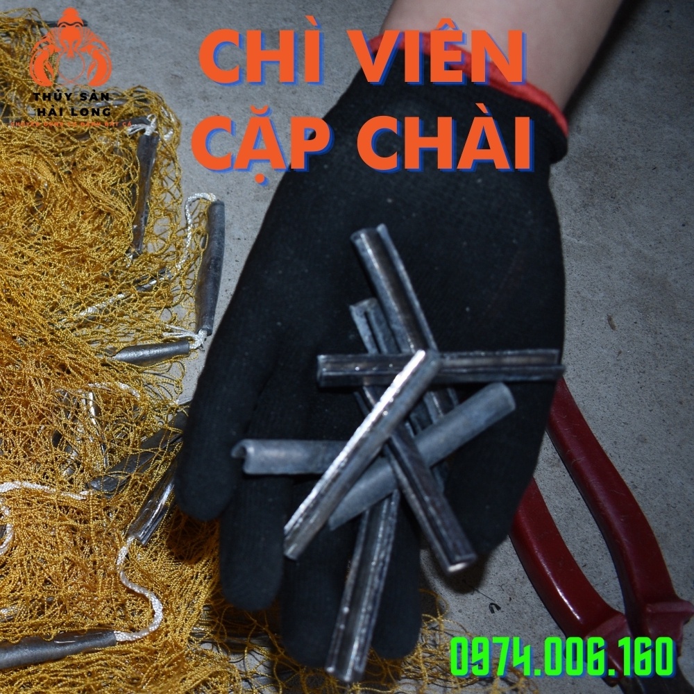 Chì viên thỏi đúc cặp chài, lưới vét - 1kg 35 viên dài 6 cm loại đẹp