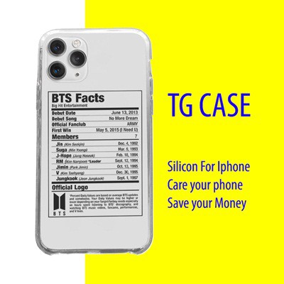 Ốp IP đẹp Bảng xếp hạng BTS TG CASE dẻo, chống sốc IPhone 5 6 7 8 Plus X Xmas 11 12 Pro Mini HQUPOD0072