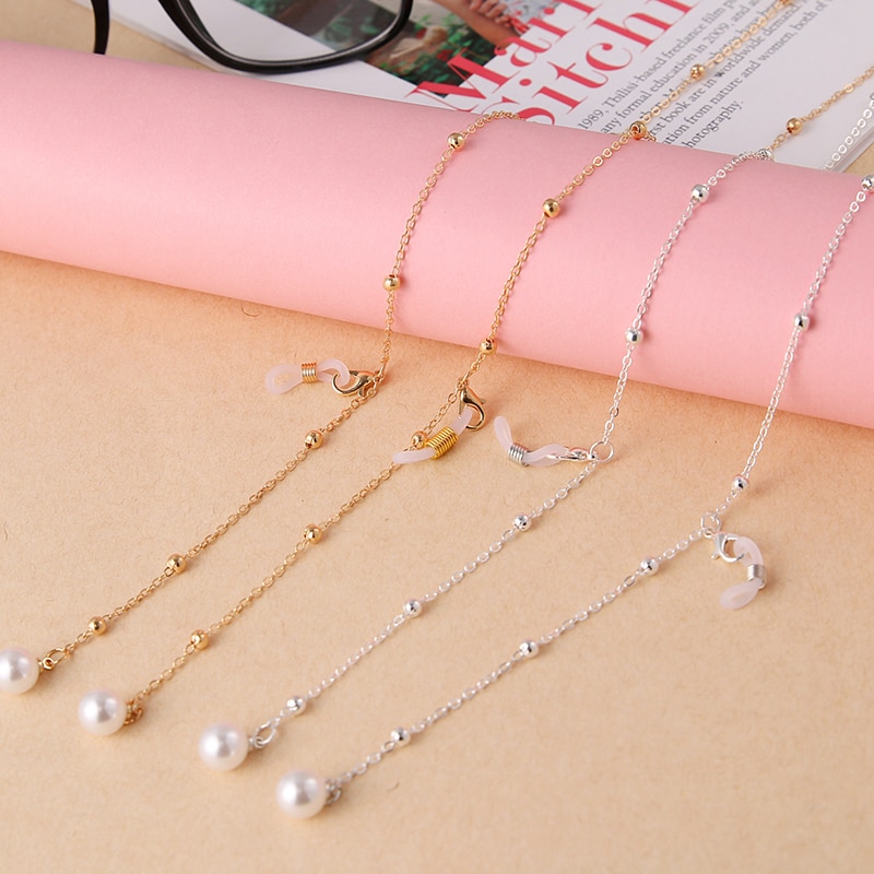 Dây Đeo Mắt Kính Gắn Ngọc Trai Thời Trang Cho Nữ