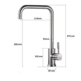 Vòi rửa chén nóng lạnh, Vòi rửa bát nóng lạnh số 7 inox 304