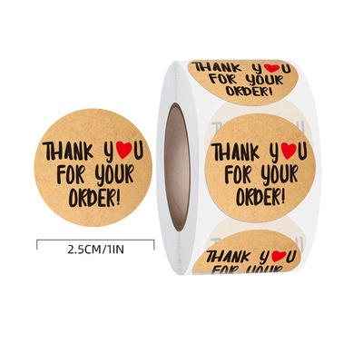 Cuộn 500 stick dán nhãn Thank you dễ thương