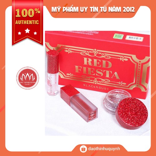 Set 3 Sản Phẩm Trang Điểm Lấp Lánh Black Rouge Red Fiesta Edition Date 11/2022