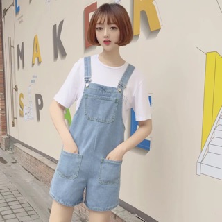 [KÈM ẢNH THẬT+ SẴN] Quần yếm bò ngắn chất đẹp ulzzang hàn quốc
