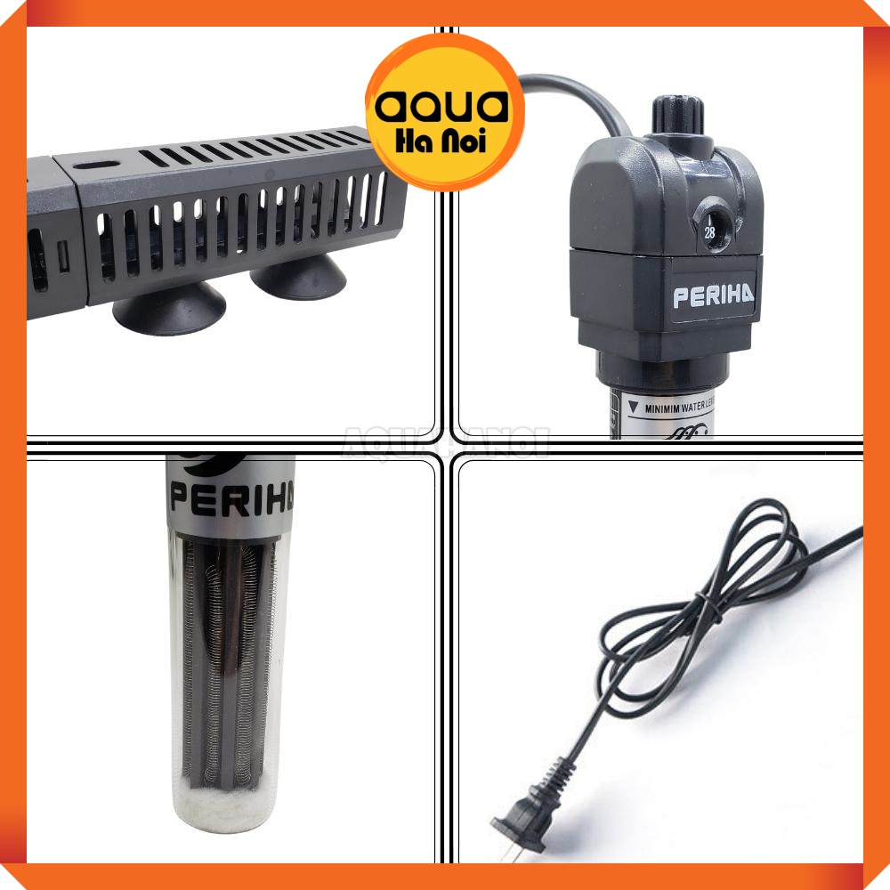 Sưởi bể cá cao cấp PERIHA HE 50/100/200/300/500W - Có bọc nhựa chống bỏng cá